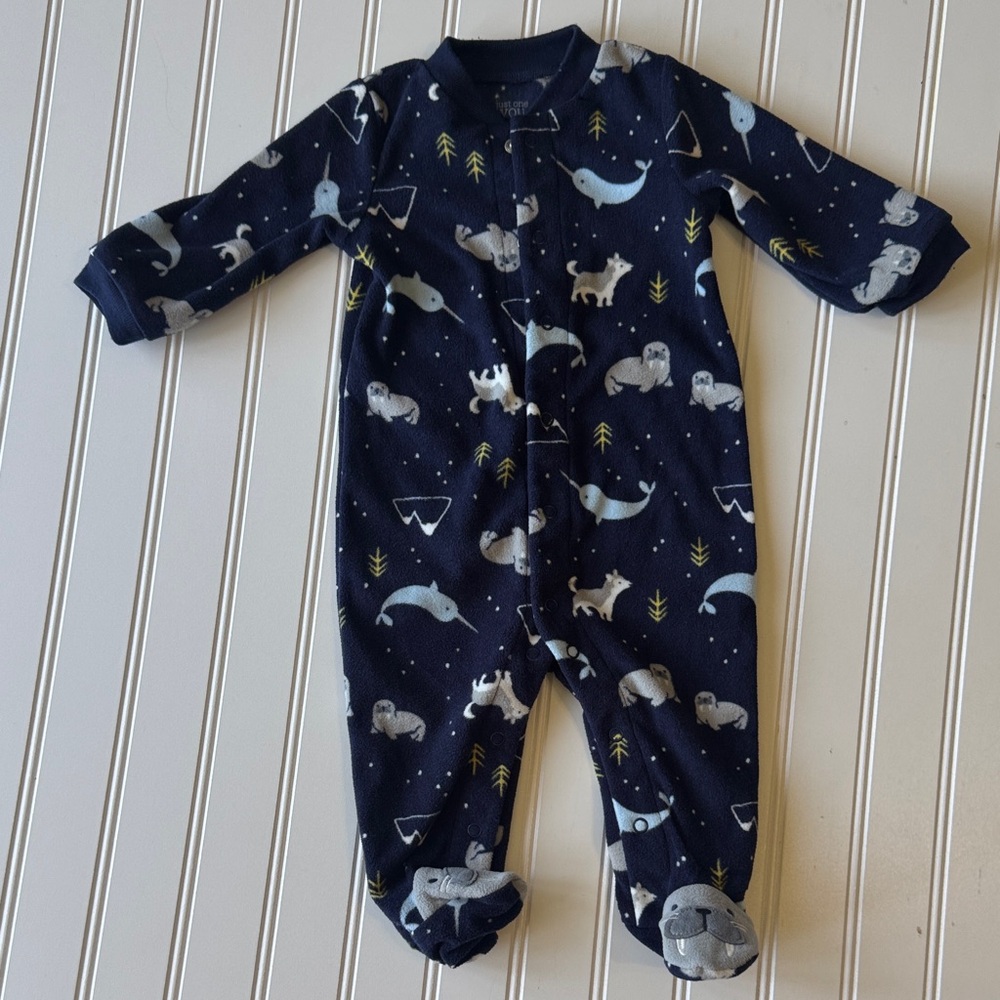 Carter's Navy Animal Print Footie